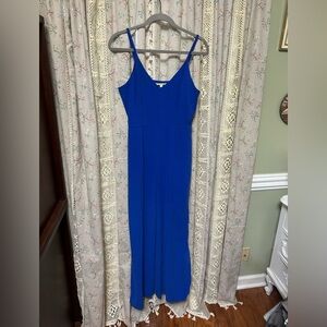 Gianni Bini Gorgeous‎ Royal Blue Spaghetti Strap Wide Leg Jumpsuit Side Zip Sz 6